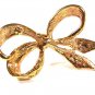 Sparkley Goldtone & Rhinestone Bow Brooch by Roman 73115