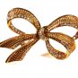 Sparkley Goldtone & Rhinestone Bow Brooch by Roman 73115