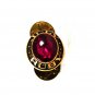 Vintage Gold Tone & Red Birthday Stone July Ruby Pin 92016