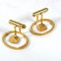 Vintage Gold Tone Blue Red Letter S Cufflinks 81916