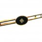 Gold Tone & Black Tie Clasp by ANSON 1216
