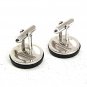 Vintage Silvertone Black Initial / Letter D Cufflinks 81617