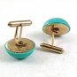 Vintage Goldtone & Blue Cufflinks 102817