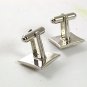 Vintage Silvertone & Blue Cufflinks By HICKOK USA 33017