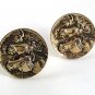 1970's Goldtone 3 Horses Stallions Cufflinks By PIONEER 41917