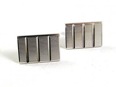 Vintage Silvertone Rectangle Cufflinks By SWANK 10217