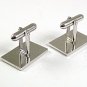 Vintage Silvertone Rectangle Cufflinks By SWANK 10217