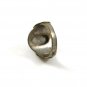 Vintage Silver Tone Blue Green Indian Chief Ring Sz 7 1/2 Adjustable 13117