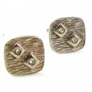 1960's - 70's Silvertone & Rhinestones Cufflinks 5117