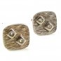 1960's - 70's Silvertone & Rhinestones Cufflinks 5117