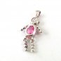 Sterling Silver & Pink Oval Charm 82217