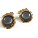 Vintage Goldtone & Gray Cufflinks By SWANK 102817