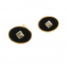 Gold Tone & Black Cufflinks by ANSON 11116