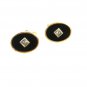 Gold Tone & Black Cufflinks by ANSON 11116