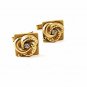 Vintage Gold Tone & Rhinestone Swirl Cufflinks 10316