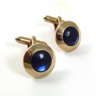 Deco Goldtone & Blue Cufflinks By SWANK 33017
