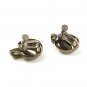 Mid Century Modern Silver Tone Screw Back Earrings 13117