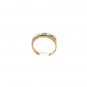 Sterling Silver Vermeil Sparkly White Green Rhinestones Band Ring Sz 4 61016
