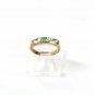 Sterling Silver Vermeil Sparkly White Green Rhinestones Band Ring Sz 4 61016
