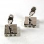 Silver Tone & White Checkered Dress Cufflinks 62416
