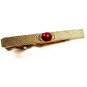 1960's Goldtone & Red Dressy Tie Clasp Unbranded.101615