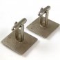 1950's Mid Century Modern Silver Tone & Pink Cufflinks 11516