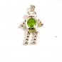 Sterling Silver & Green Oval Charm 82217