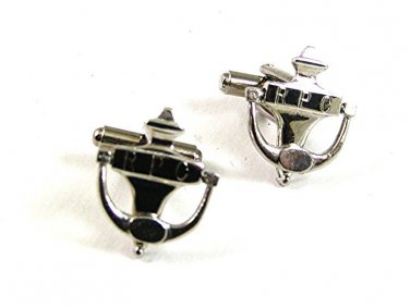 Vintage Silvertone Initials / Letters R.P.C. Door Knocker Cufflnks 91417