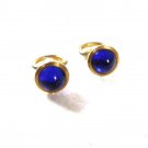 Art Deco Gold Tone & Blue Cabachon Cufflinks Unbranded Pat No. 1950711 11116
