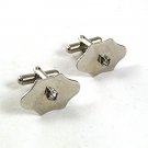 1960's Silvertone & Rhinestone ??? Dress Cufflinks 41917