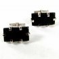 Vintage Sterling Silver & Black Cufflinks Unbranded 6316