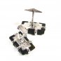 Vintage Sterling Silver & Black Cufflinks Unbranded 6316