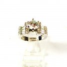 Silvertone Clear Sparkly Stones Engagement Ring Size 7 1/2 Unbranded 33116