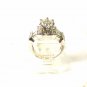 Silvertone Clear Sparkly Stones Engagement Ring Size 7 1/2 Unbranded 33116