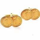 Vintage Goldtone 1 Eine Pfennig Coin Cufflinks 5317