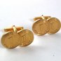 Vintage Goldtone 1 Eine Pfennig Coin Cufflinks 5317