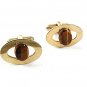 Vintage Goldtone & Tiger Eye Cufflinks 33017