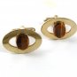 Vintage Goldtone & Tiger Eye Cufflinks 33017