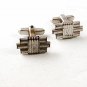 Deco Silver Tone Cufflinks By HICKOK U.S.A. 9116