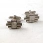 Deco Silver Tone Cufflinks By HICKOK U.S.A. 9116
