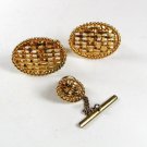 Goldtone Cufflinks & Tie Tac Unbranded 4716