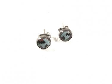 Native American Sterling Silver Turquoise ETC Pierced Earrings Unbranded 53016g