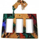 Cowboy on Busting Broncho Triple Rocker Outlet Cover Plate by Steel Images