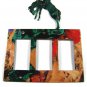 Cowboy on Busting Broncho Triple Rocker Outlet Cover Plate by Steel Images