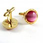 Unmarked Goldtone Pink Cufflinks 11062013et