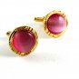 Unmarked Goldtone Pink Cufflinks 11062013et