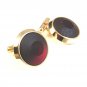 Vintage Destino 1/20th 12K G.F. Red Rhinestone Cufflinks