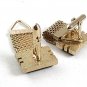 1970's Goldtone Black Wrap Around Cufflinks By SWANK 81617