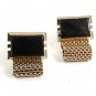 1970's Goldtone Black Wrap Around Cufflinks By SWANK 81617