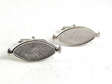 Vintage Silvertone Eye Shaped Cufflinks By SWANK 102417